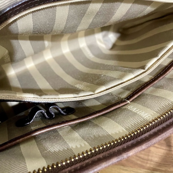 Brahmin Mini Asher Balsa Textured Leather Tote Crossbody Satchel Bag Brown Purse - Picture 8 of 15